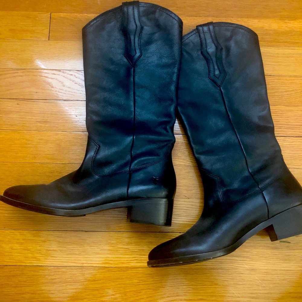 Frye Black Ray Leather Cowboy Boot - Women